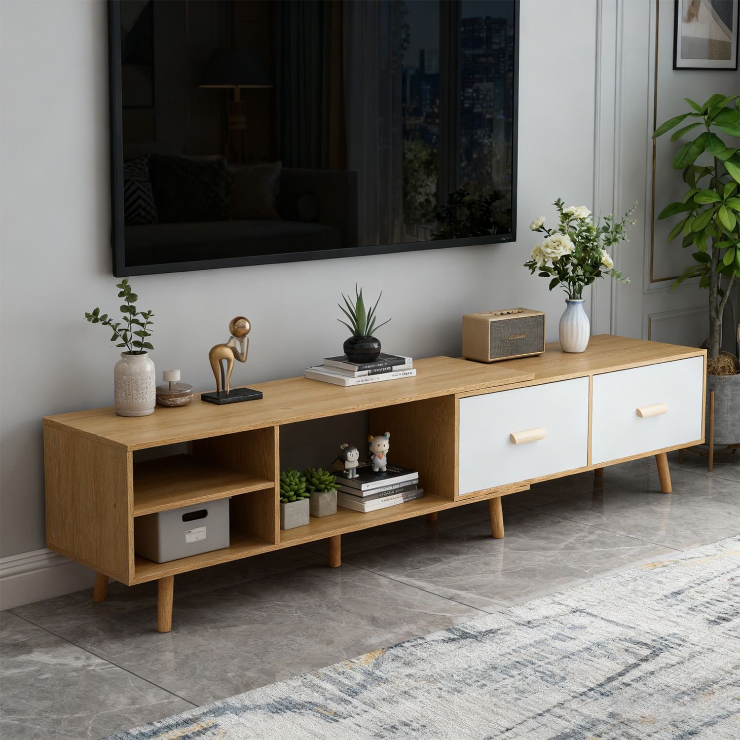 MESA DE TV COLOR ROBLE